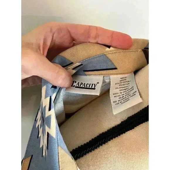 Vintage Capacity Women's Southwestern Aztec Western Rancher Button Up Shirt M - Picture 10 of 11